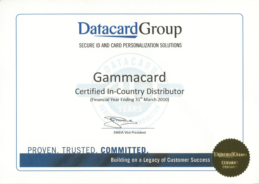 Сертификат Datacard
